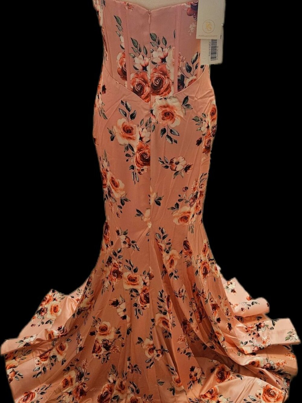 US/ 6- Portia And Scarlett Pink Floral Prom Or Evening Gown. NWTs Tried On Once!